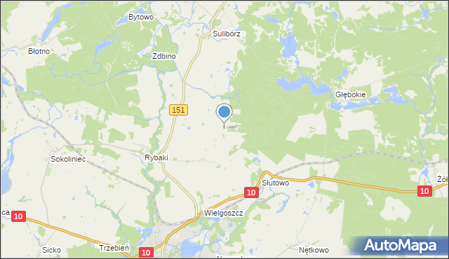 mapa Kolonia Suliborek, Kolonia Suliborek na mapie Targeo